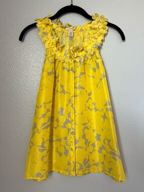 J. Crew Yellow Floral Petal-Trim Silk Cami